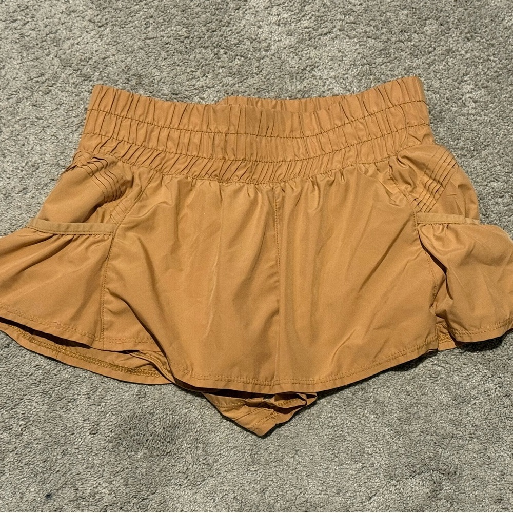 Free People Movement’s The Way Home High-Waisted Shorts in Mustard Sz: XS - Picture 2 of 10